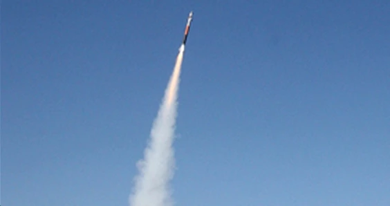 The Lockheed Martin Miniature Hit-to-Kill interceptor in powered flight (Photo: Lockheed Martin)