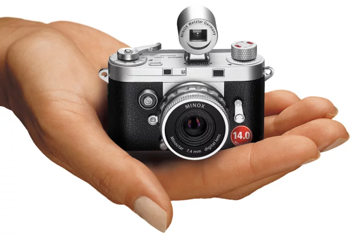 The miniaturized Minox DCC 14.0 can fit in the palm of your hand