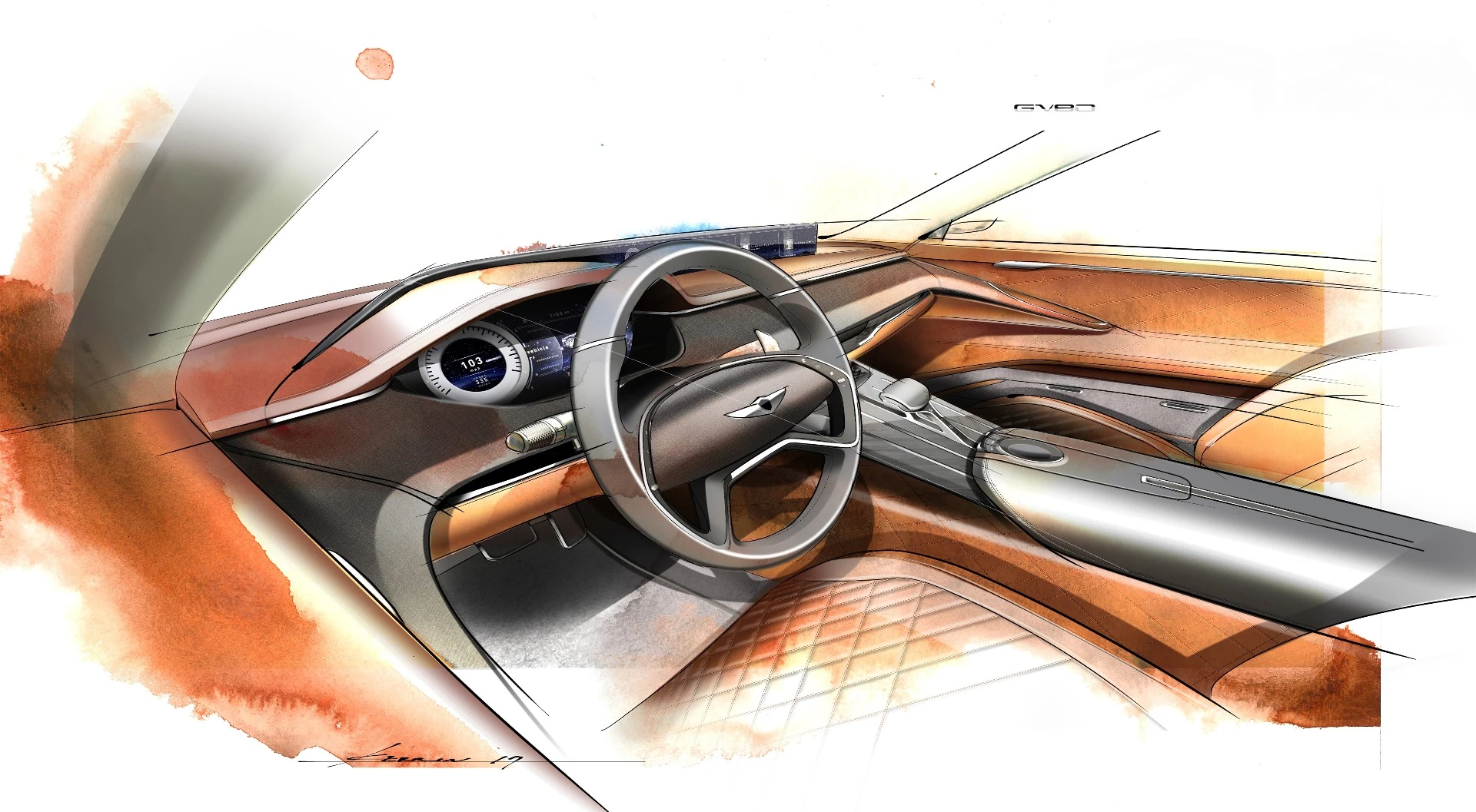 Genesis GV80 interior sketch