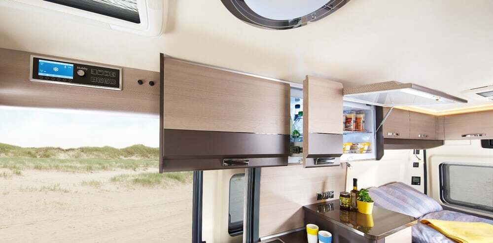 The highlight of the new Hobby Vantana is the SlimLine cabinet-style refrigerator