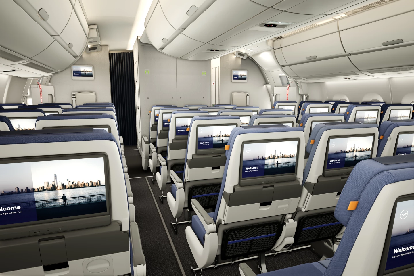 The new Allegris Economy Class includes a greater seat pitch of 79 cm (31 in), tablet holders, and USB ports
