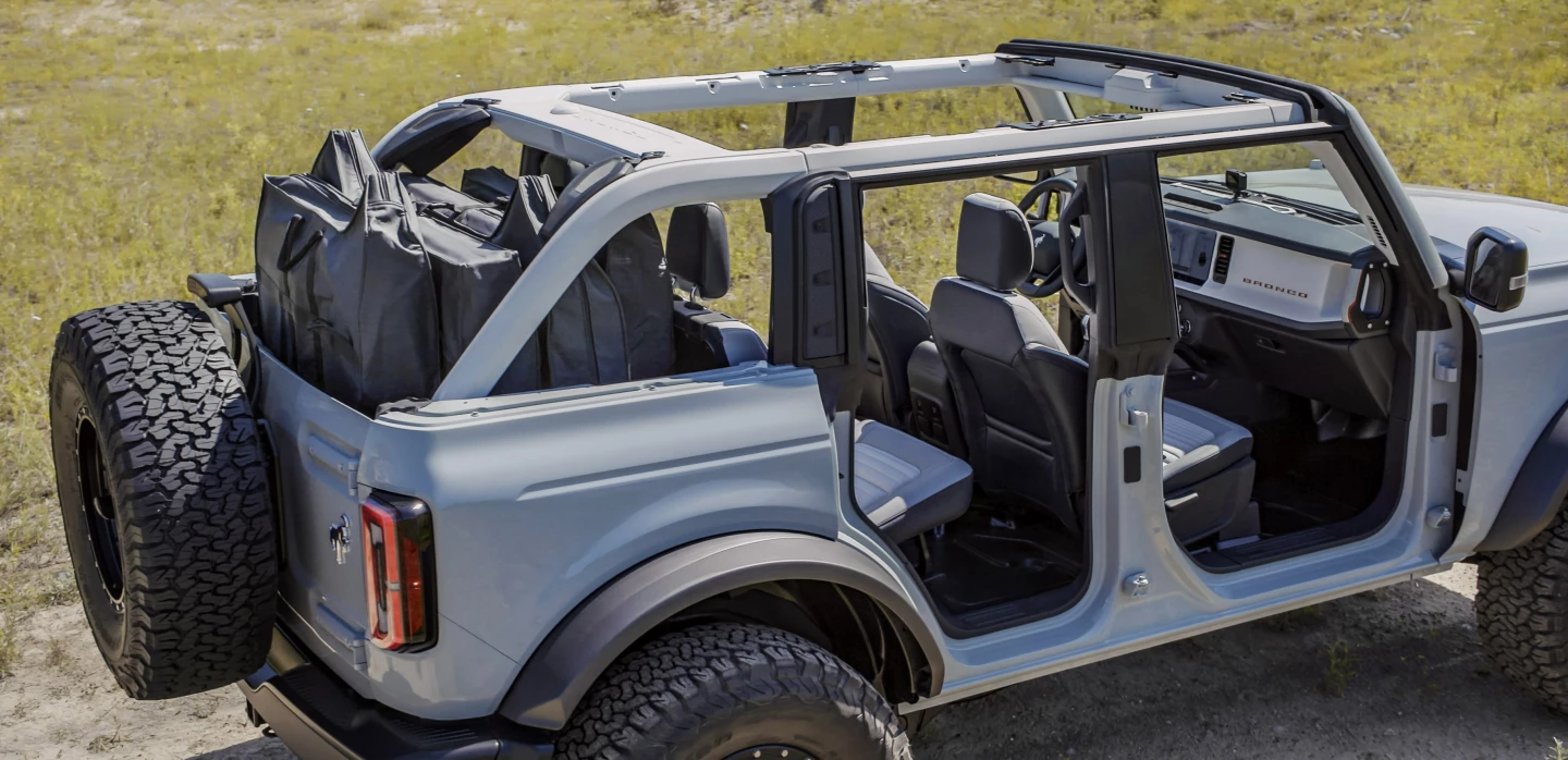 Every Bronco comes with frameless doors