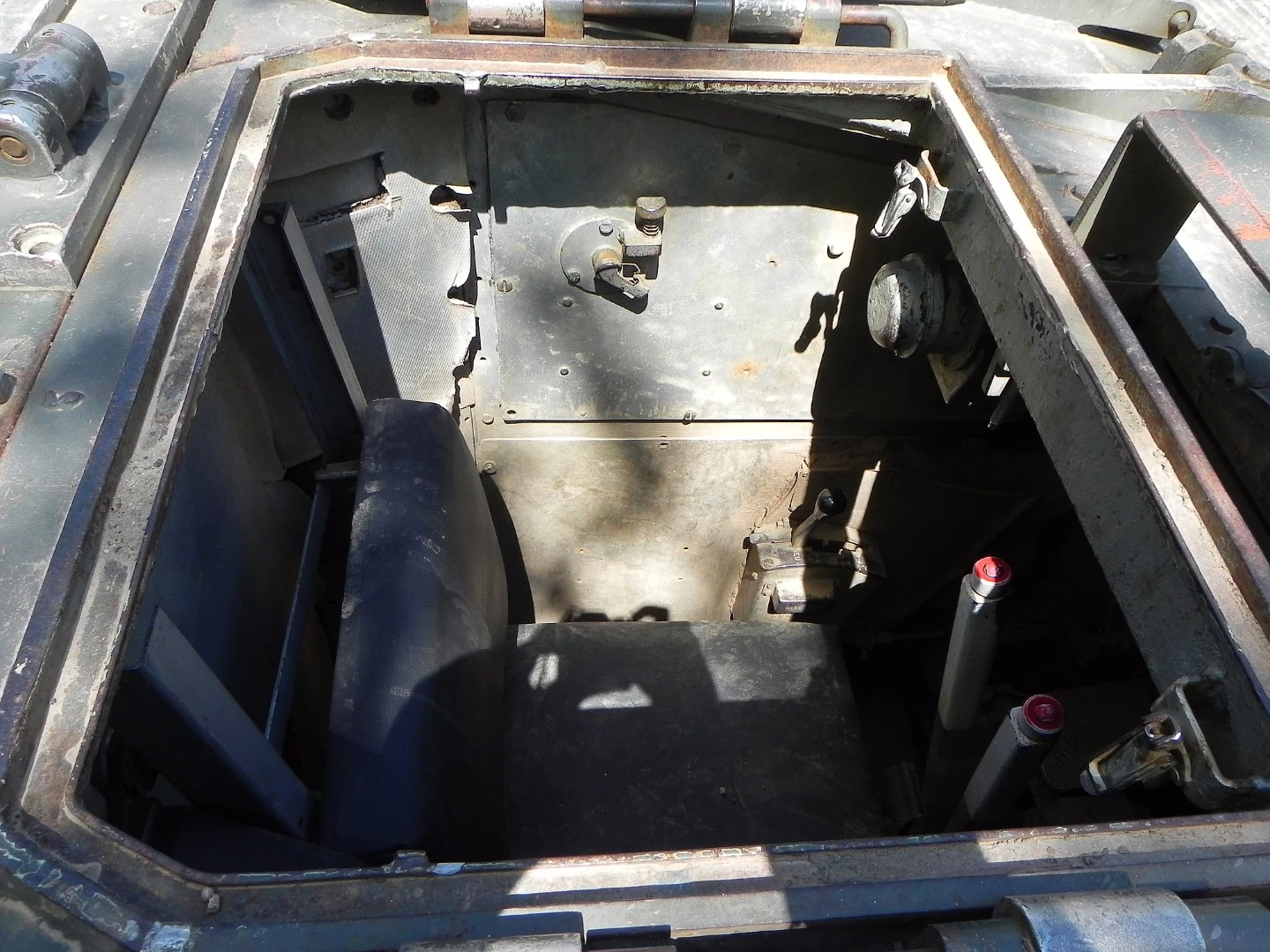 The driver's position for the Abbot FV433 is a small boxed opening with a chair and driving controls