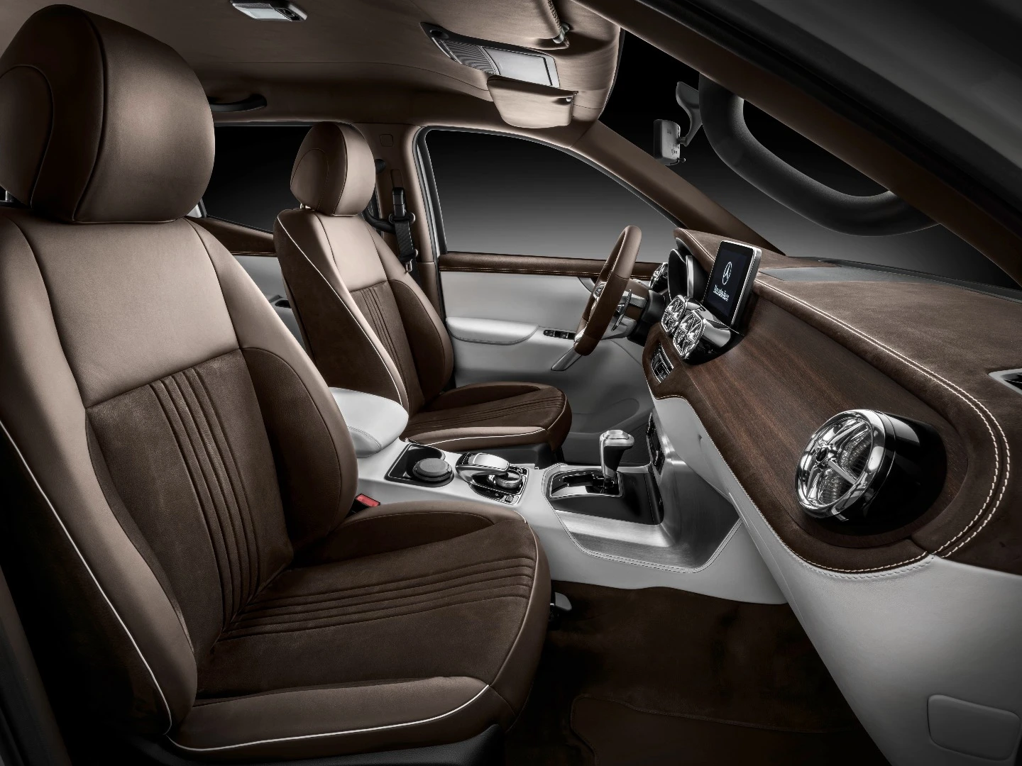 The Mercedes X-Class has the same luxurious cabin you'd find in any other car wearing a three-pointed star on the nose