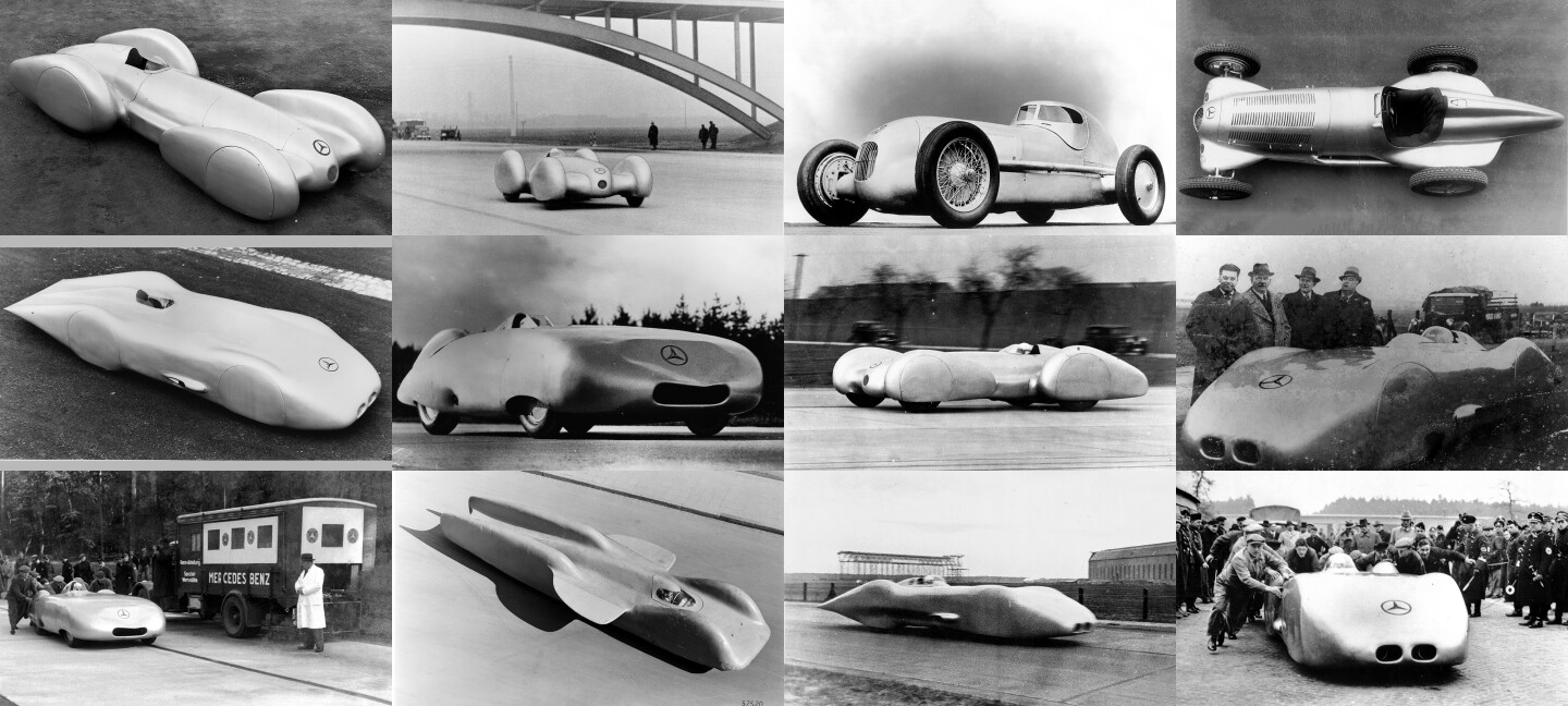 Various Mercedes-Benz pre-war projects involving aerodynamics