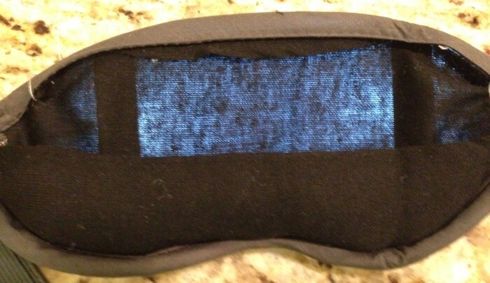 The Napwell mask as seen from the inside, with an LED lighting system that gradually brightens