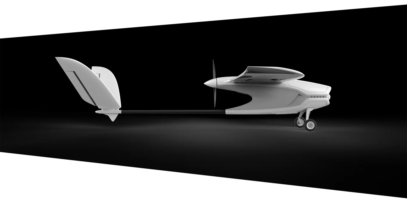 Side view of Yuneec's Firebird FPV drone