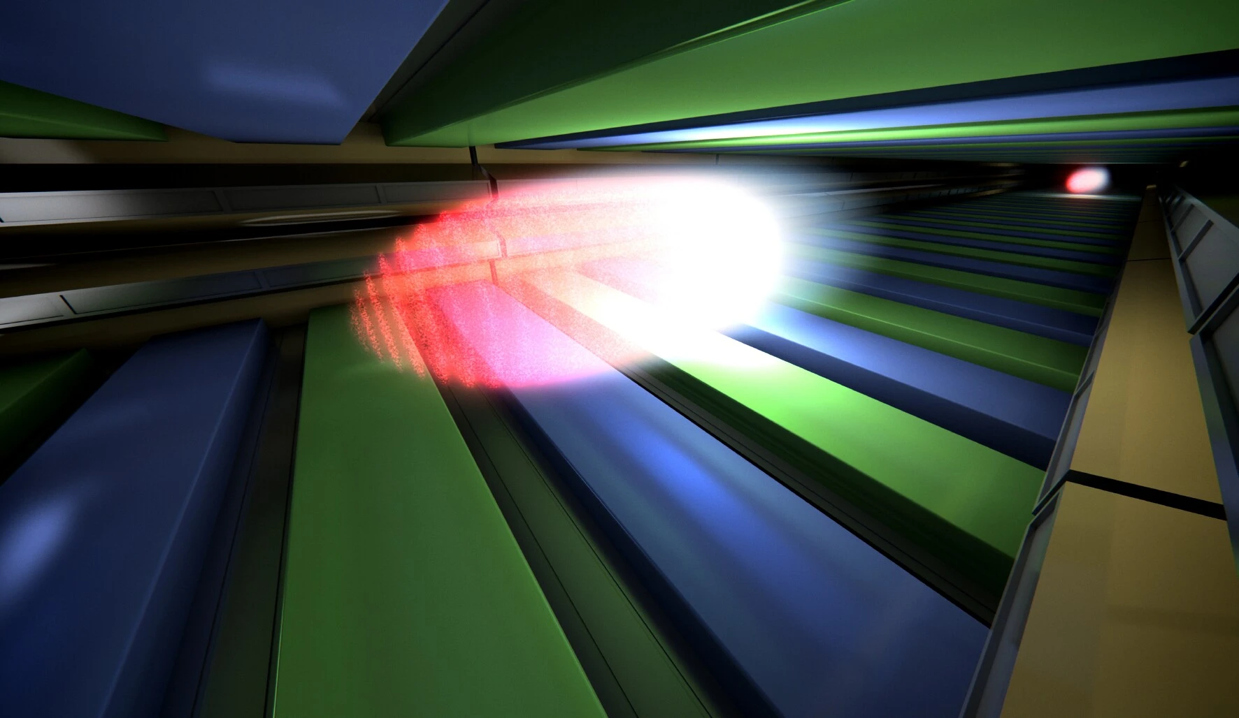 An illustration depicting X-ray flashes being generated in the XFEL(Image: European XFEL)