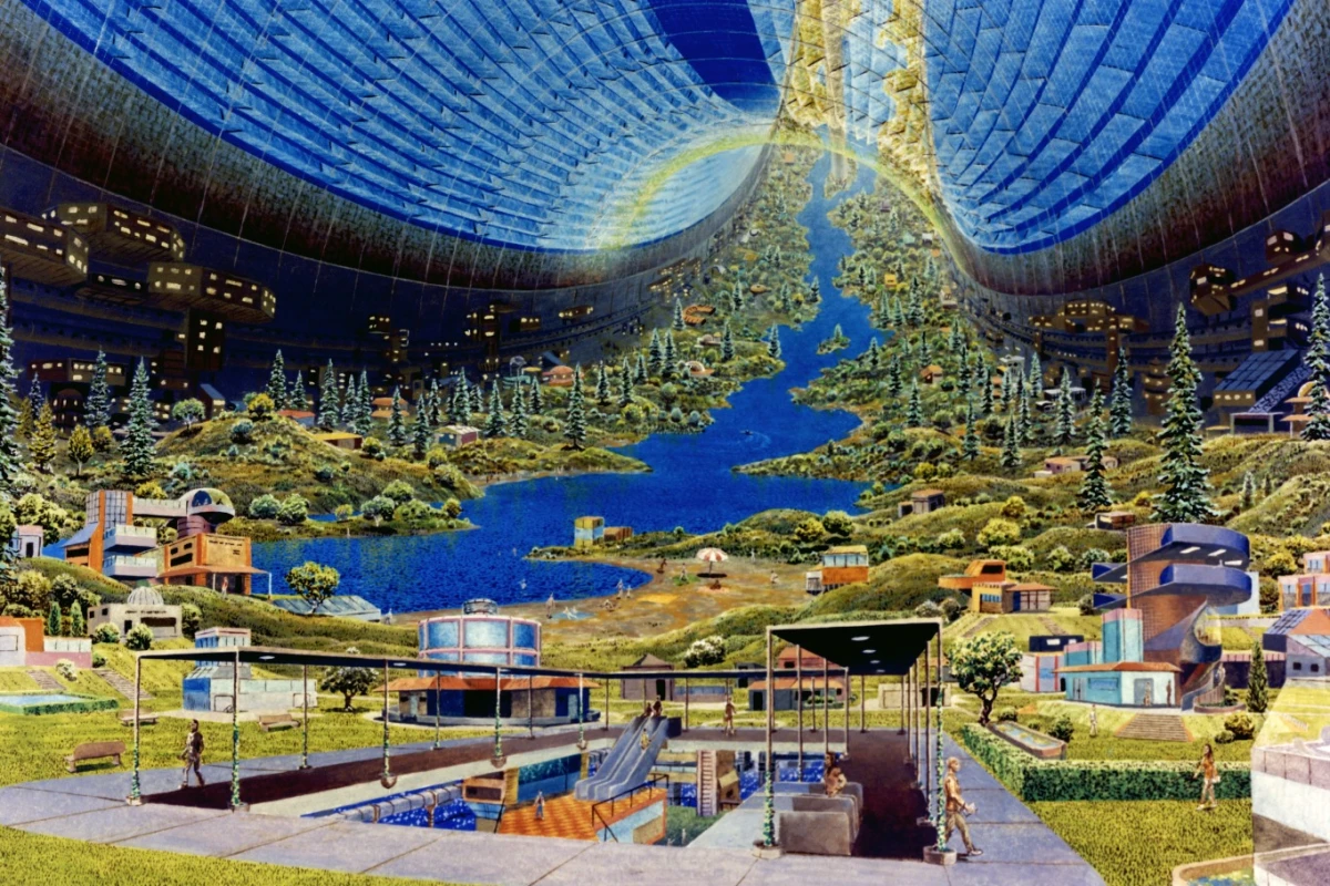 The archetypal space colony image? Don Davis' depiction of a Stanford torus space station