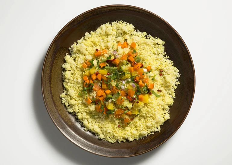 Vegetables and couscous cooked from a Genie pod (Photo: Genie)