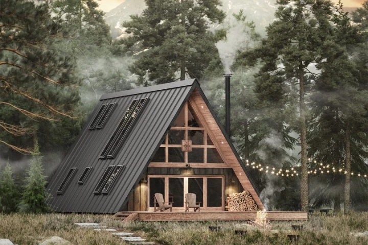 The Ayfraym is rather more spacious and high-end than the average A-frame