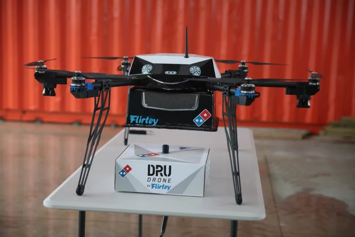 The pizza giant will use US-based drone startup Flirtey's aircraft for the service