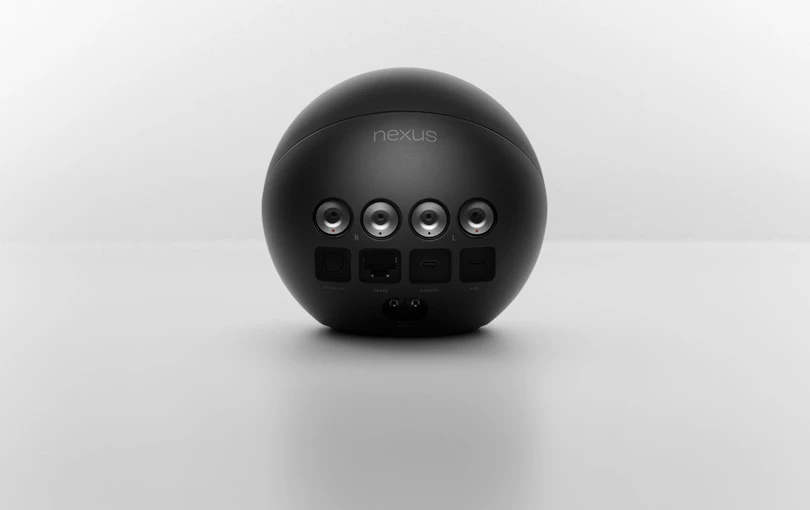 The rear of the Nexus Q