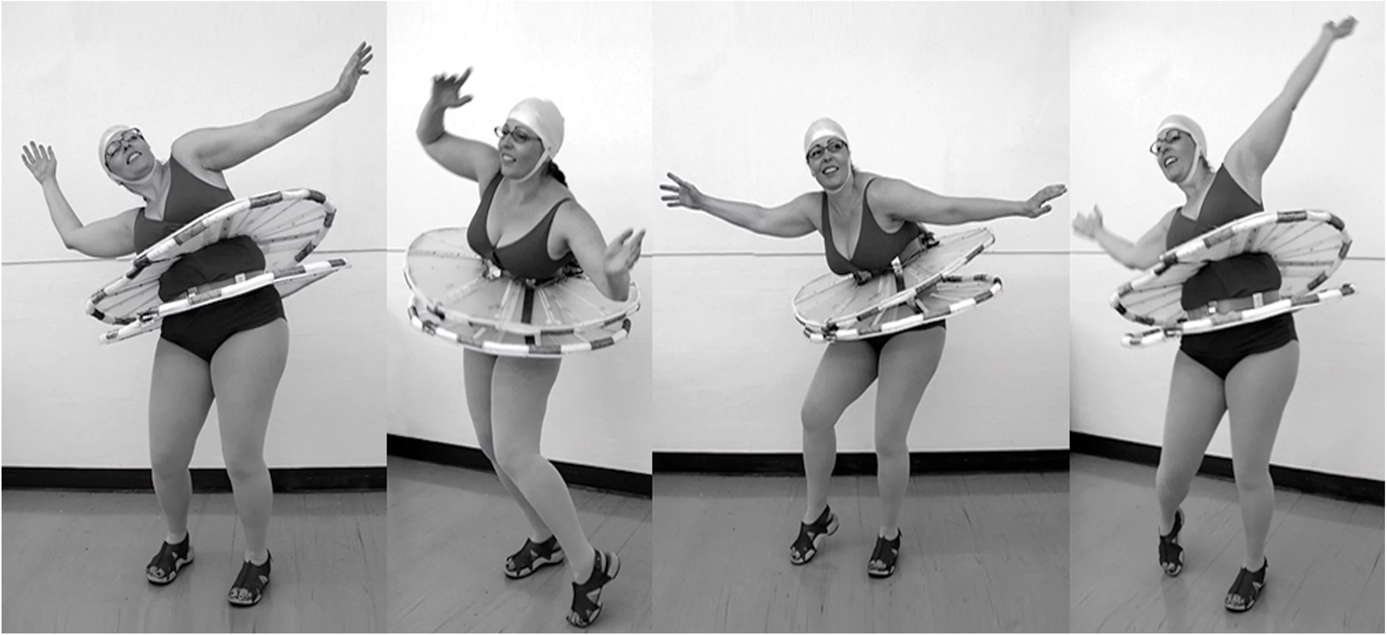 Danielle Wilde showing the hipDisk wearable musical instrument (Photo: Cinnamon Lee)