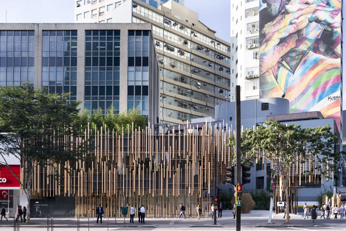 Exterior of the Japan House in São Paulo, by Kengo Kuma & Associates