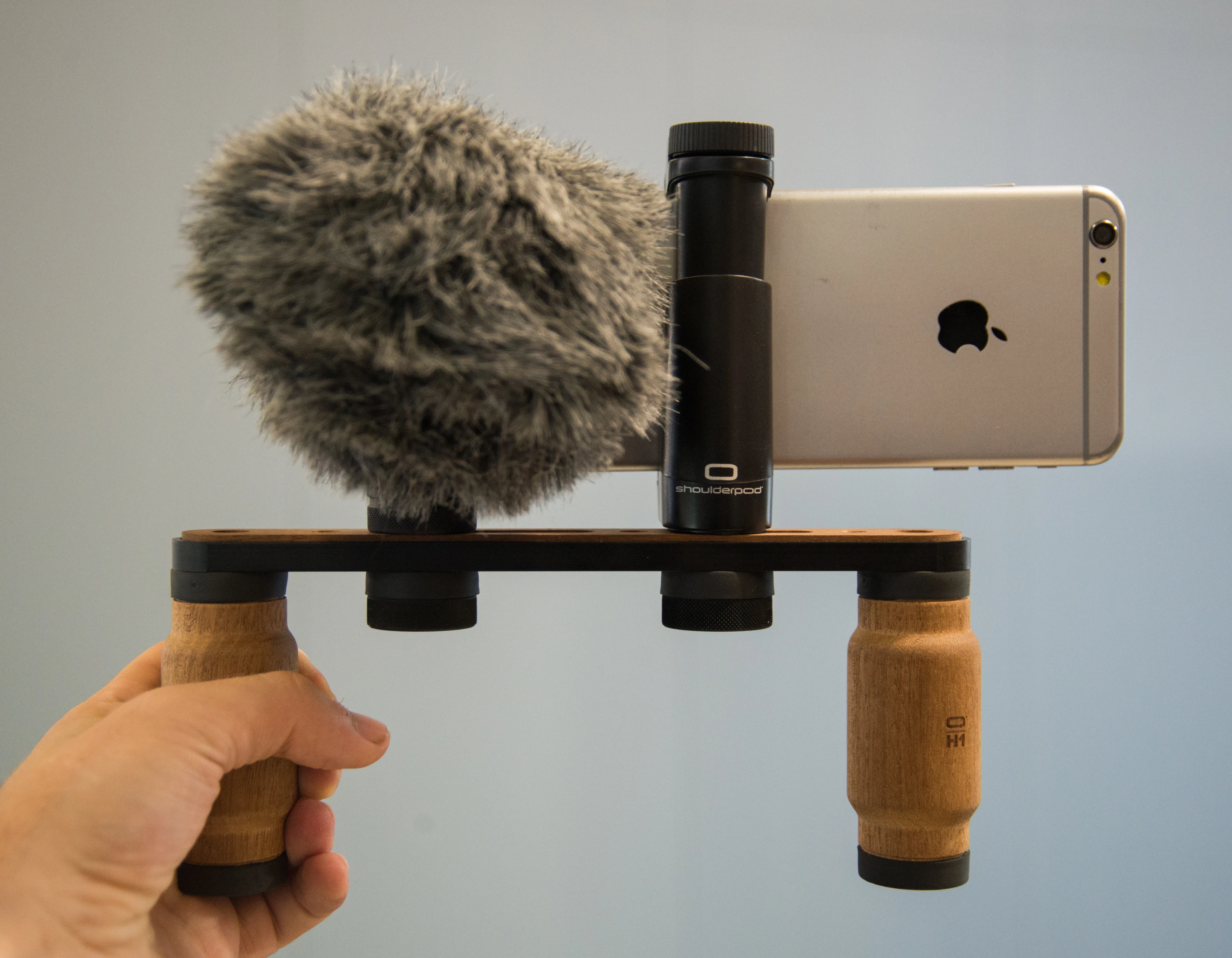 Shoulderpod was displaying some of its stylish smartphone camera rigs