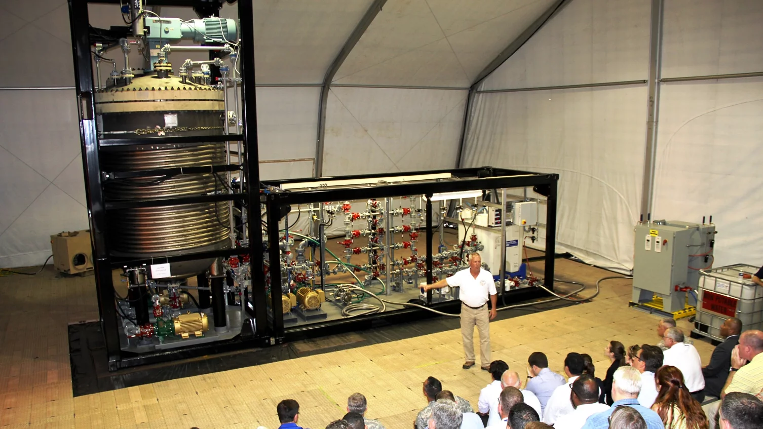 Field Deployable Hydrolysis System (FDHS) developed at the U.S. Army’s Edgewood Chemical and Biological Center in Maryland