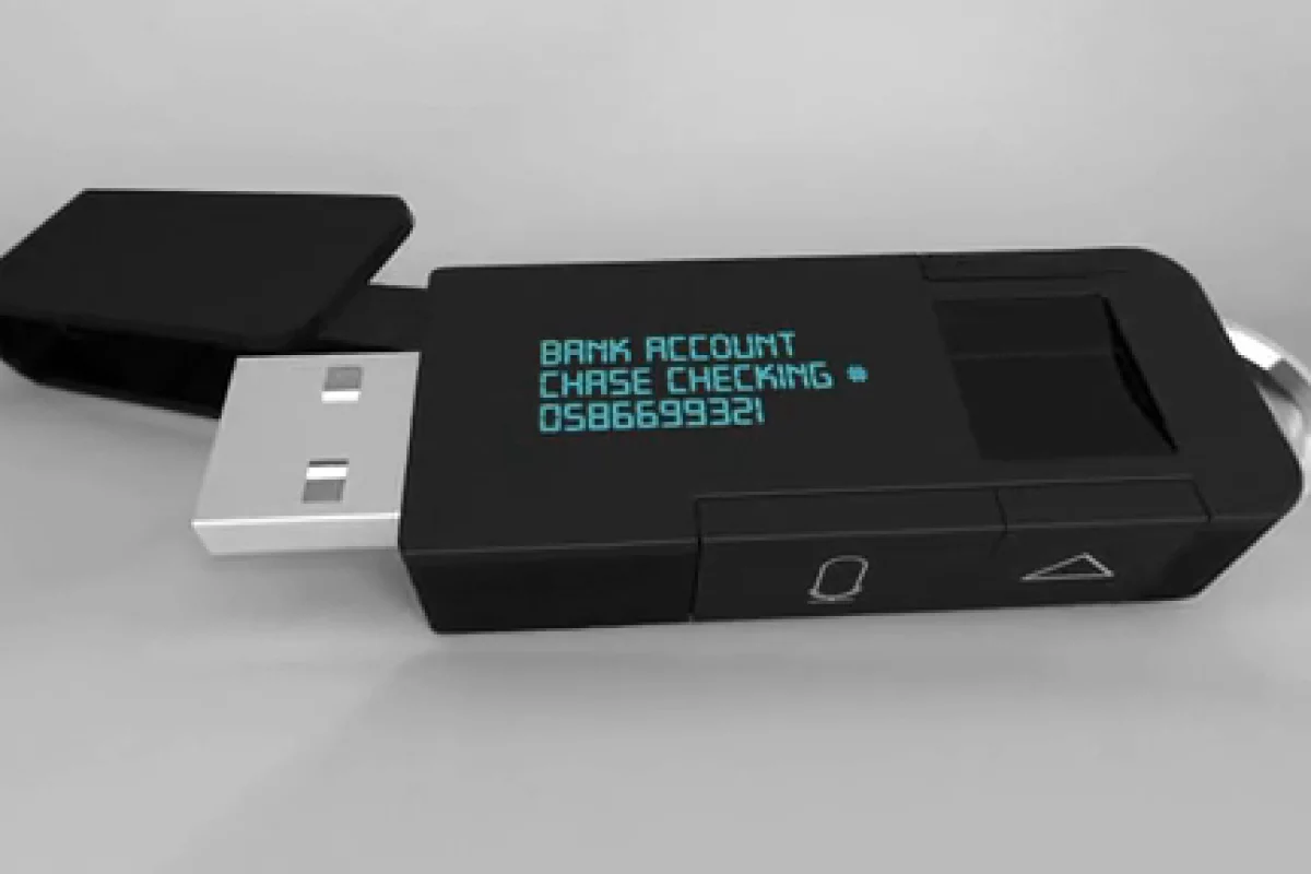 The myIDkey voice-searchable USB drive for password management