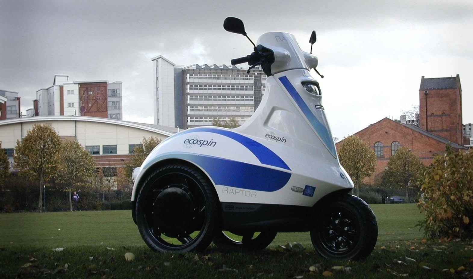 The Ecospin Raptor has a range of up to 60 miles and a top speed of 25 mph