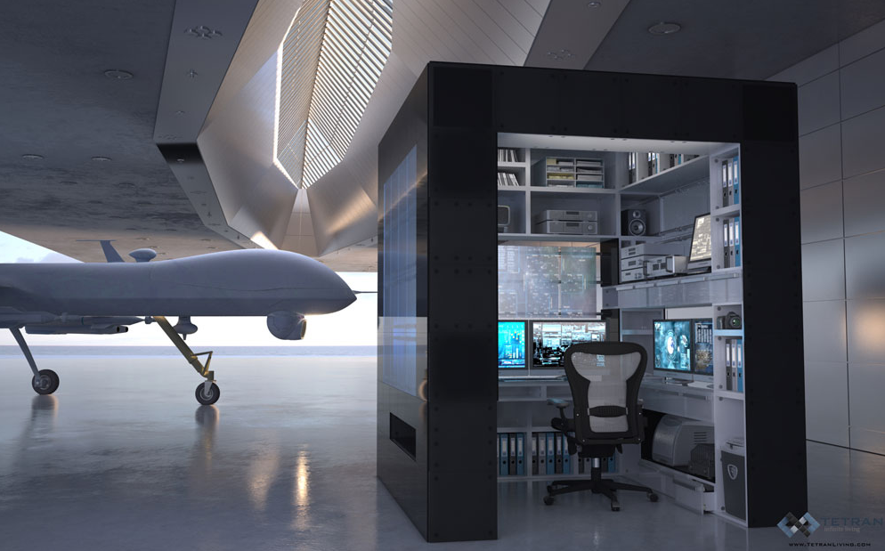 A timely, shrewd and edgy piece of marketing: a Tetran formation as UAV-control hub