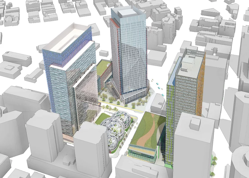 Master plan aerial view of the Amazon headquarters (Image: NBBJ)