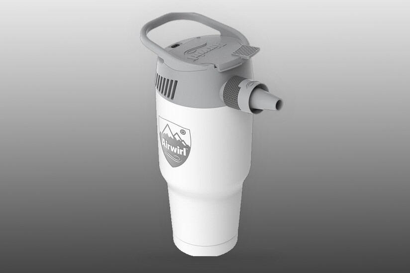 The Airwirl Personal Air Purifier & Mobile Cooling system is a battery-powered, portable 2-in-1 that cleans and cools the air around you