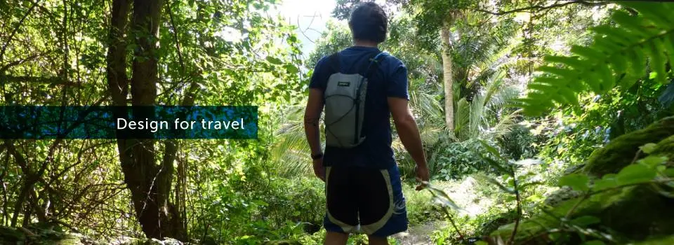 Vamoose's jacket and poncho are designed to quickly fold into a 3-liter backpack