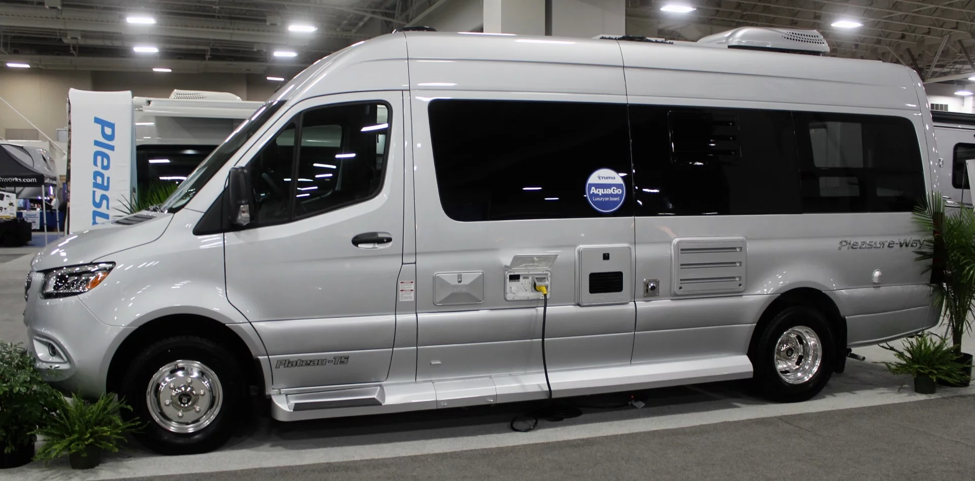 The Pleasure-Way Plateau TS (pictured) and FL displayed at RVX were built on the all-new gen-3 Mercedes Sprinter