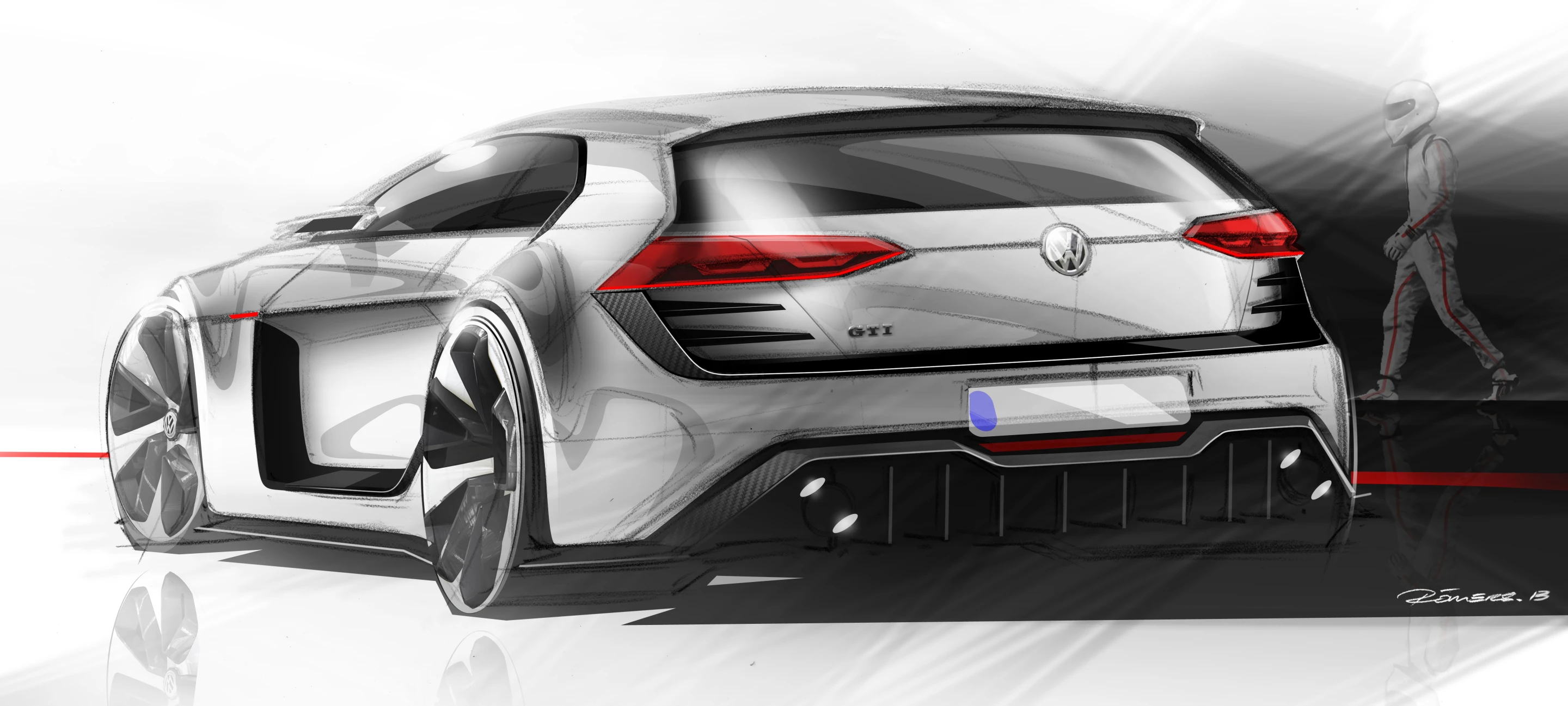 The Design Vision concept rear track is increased by 2.5 inches (63.5 mm) and forward track by 2.2 inches (55.89 mm) to accommodate serious performance rubber
