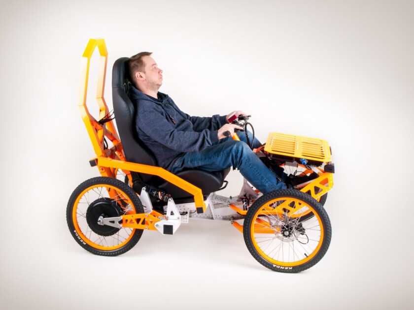 The 160 x 138 x 90 cm EV4 Mountain Cart can accommodate a maximum rider and cargo weight of 130 kg