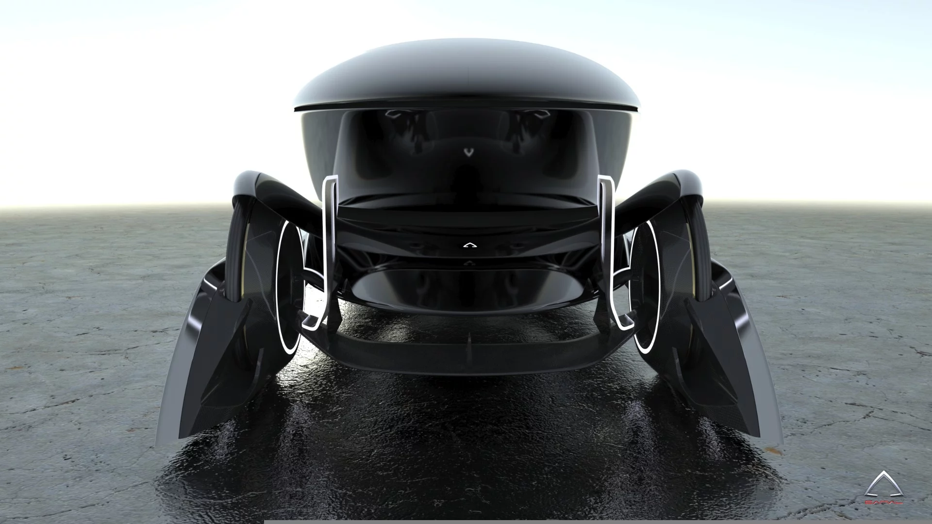 The Plexiglass panels up front are inspired by the traditional car grille