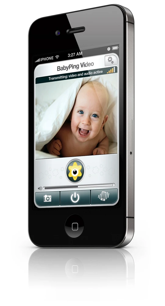 The BabyPing monitoring system will allow parents to hear and view their baby utilizing an iPhone, iPad or iPod Touch