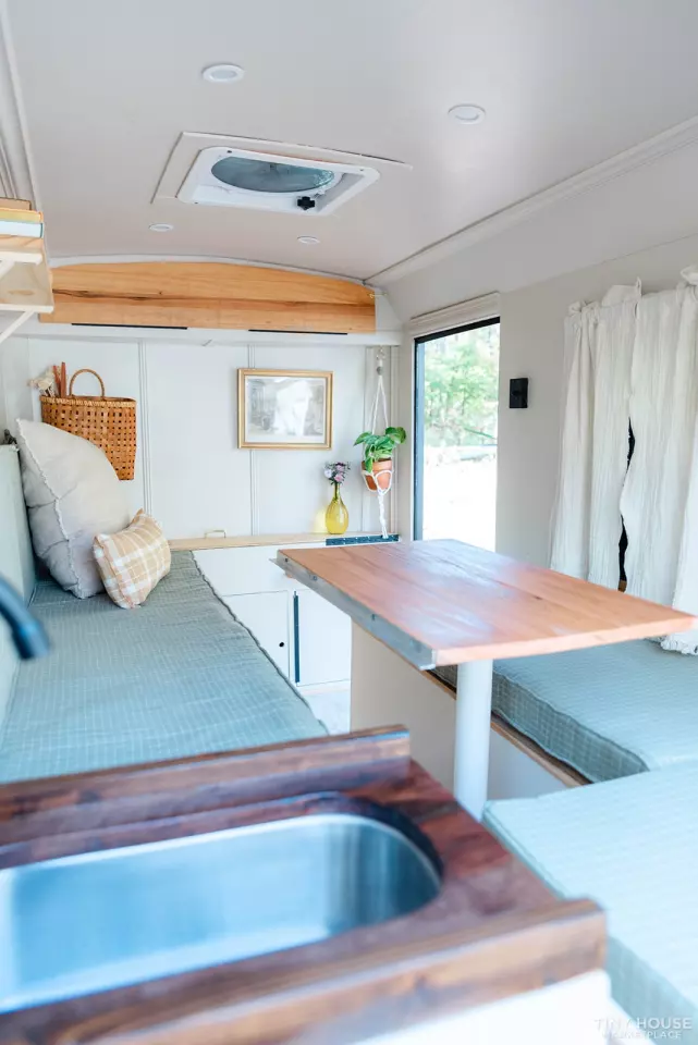 The Ramblenook Camper includes a dining table that can be stowed away when not in use