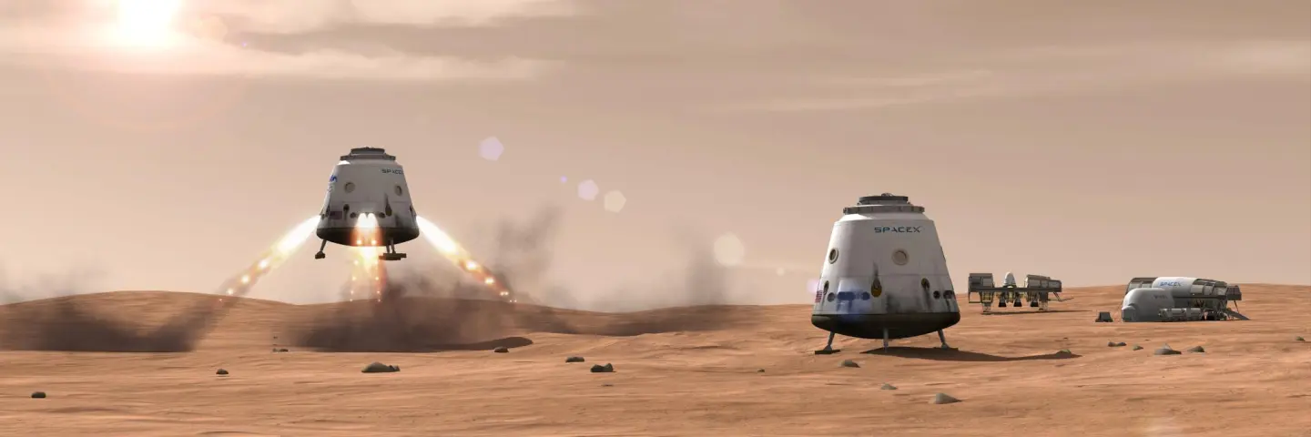 Artist's concept of SpaceX Mars landing (Image: SpaceX)