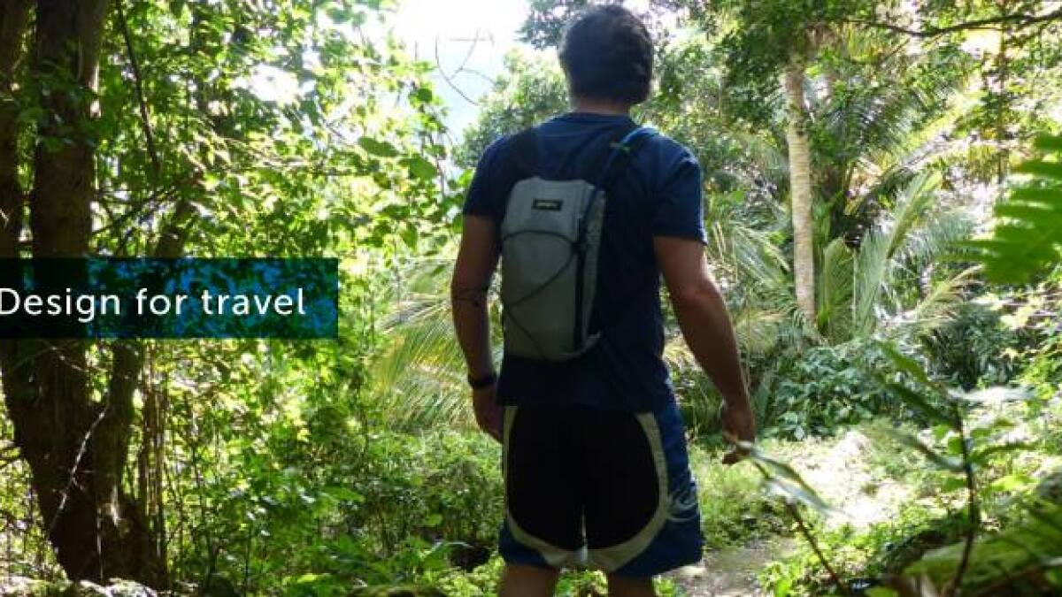 Vamoose jacket tucks and folds into a backpack 