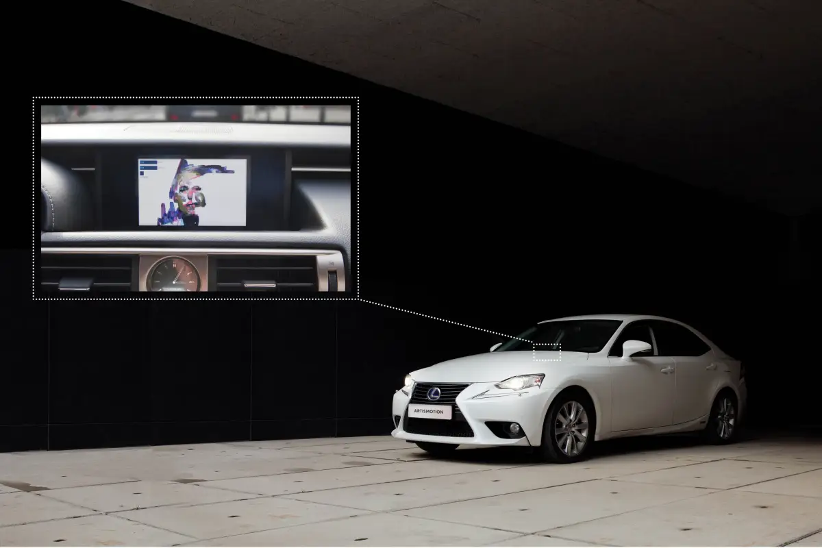 Art is Motion is installed in a Lexus IS 300h sedan