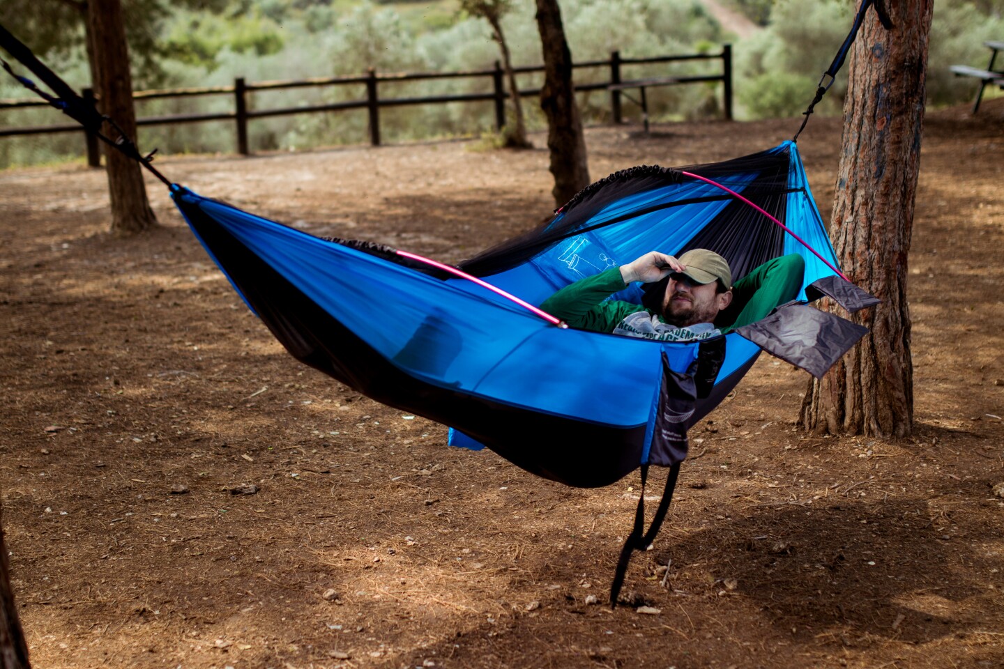 Dozing off in the flatter, spreader bar-stretched Koala configuration