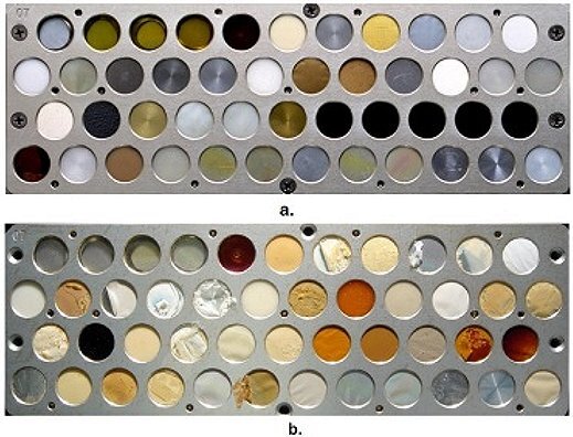 Polymer samples being tested on the ISS (Photo: NASA)