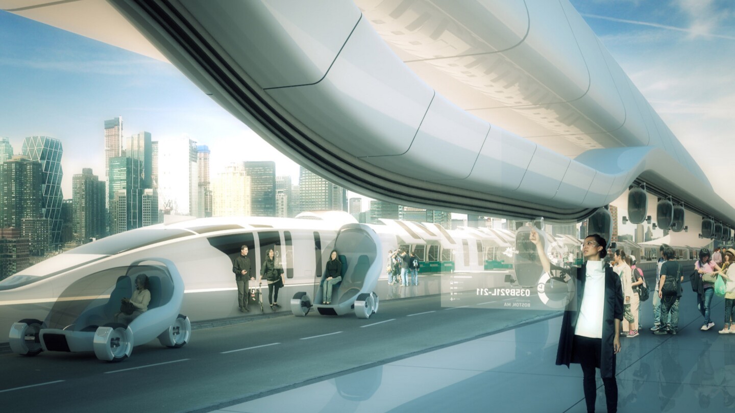 Passengers can transfer from the high speed rail links at nodes onto local transport routes (Image: Höweler+Yoon Architecture)