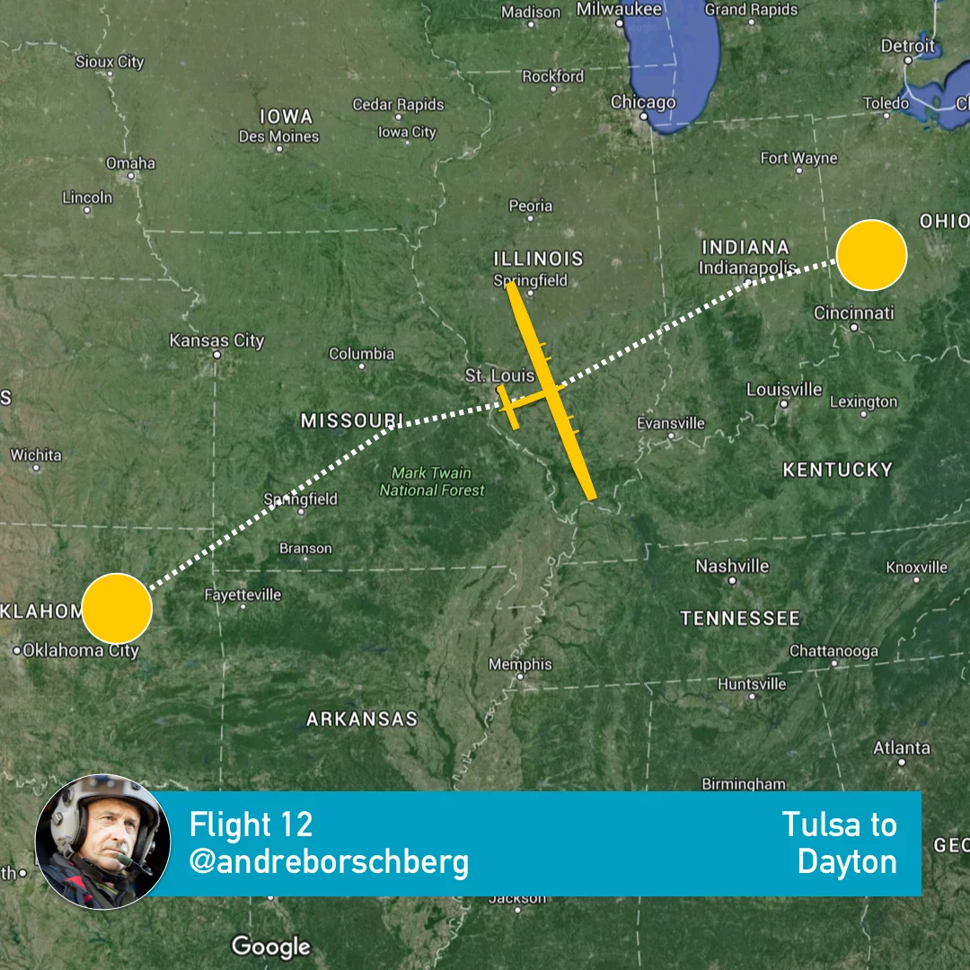 Flight path of Solar Impulse 2