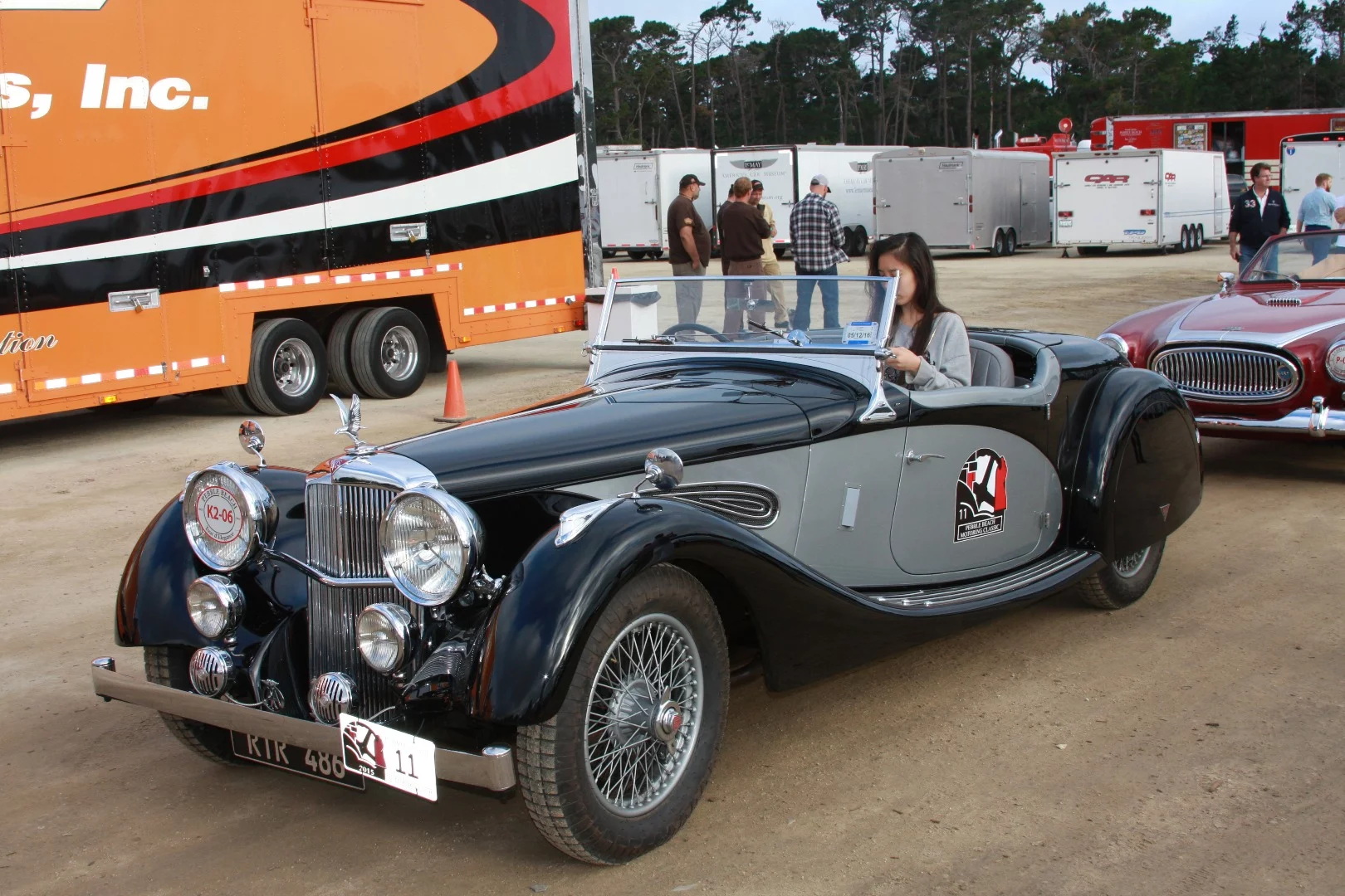 An Alvis awaits the beginning of The Pebble Beach Concours d'Elegance Tour d'Elegance