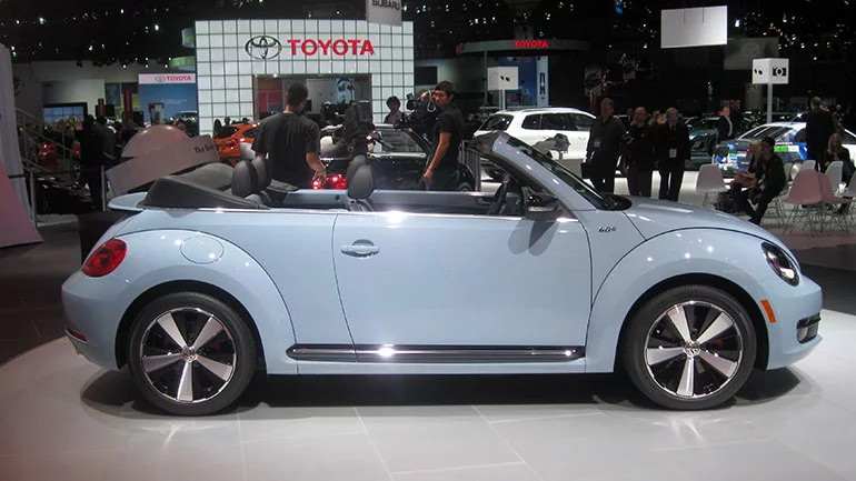 2013 Volkswagen Beetle Convertible 60s Special Edition on the floor at the LA Auto Show