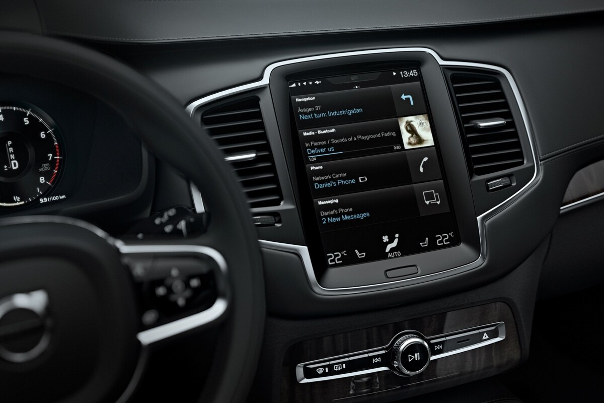 Navigation, audio and climate control settings are all adjusted through the screen