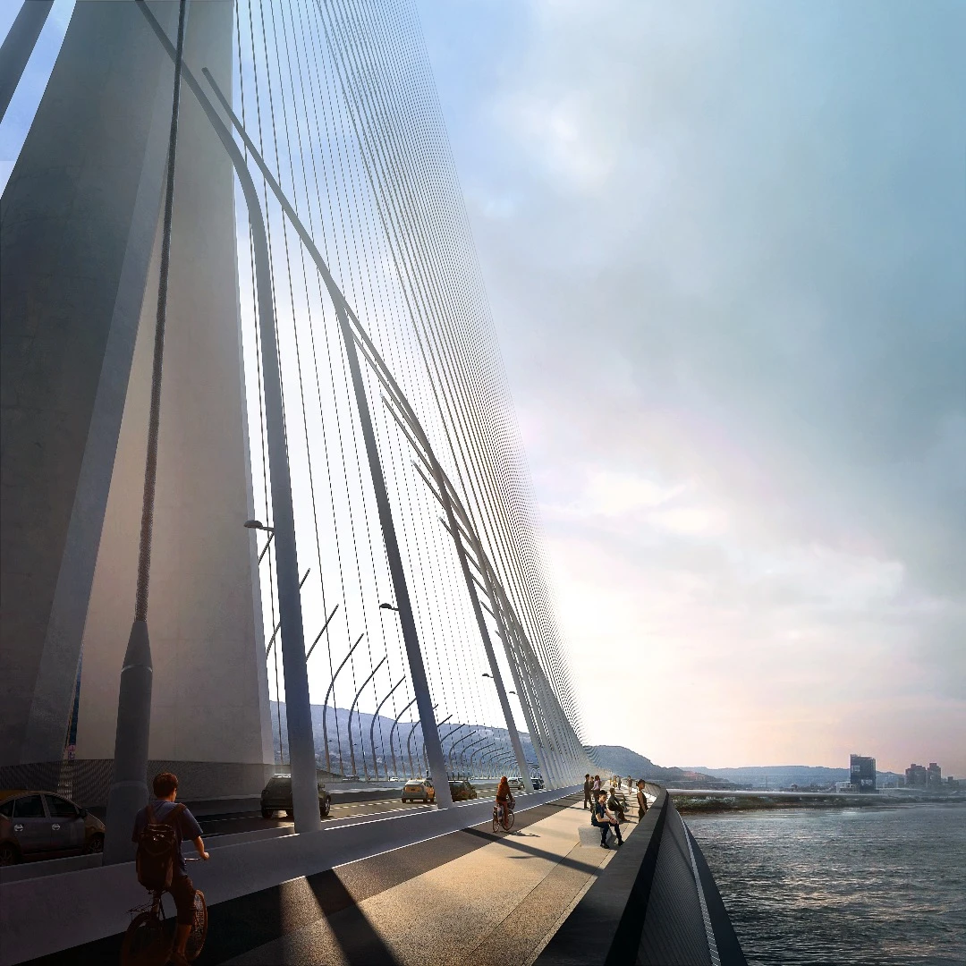 The Danjiang Bridge will include road, cycle and pedestrian lanes