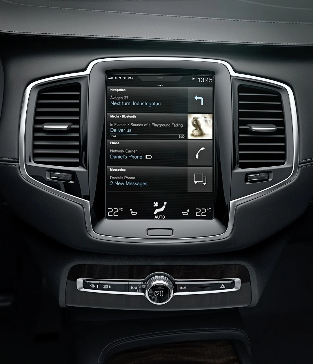 Volvo's new "Sensus" infotainment system features a large touchscreen to replace the array of buttons that we see in most cars