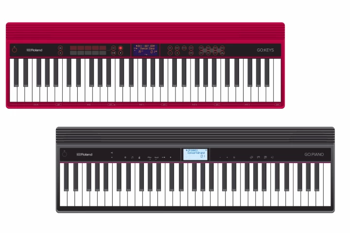 Both Go piano keyboards from Roland are battery-powered for portable convenience, and feature Bluetooth connectivity to allow access to the heavily-populated world of music creation apps