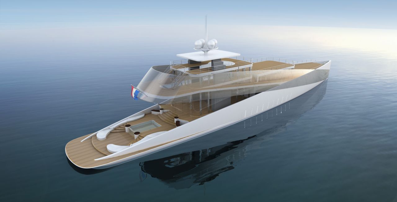 Rendering of the glass super structure of Feadship Royale