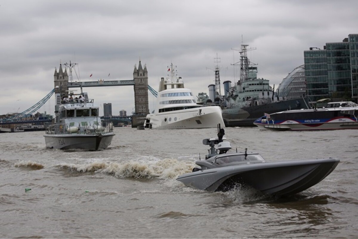 The MAST with HMS Archer by Tower Bridge and HMS Belfast