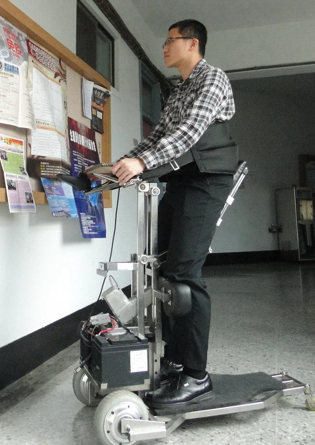 The i-Transport robotic vehicle can rise riders to a standing position