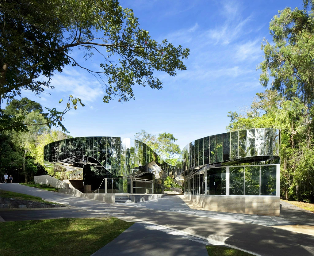 Charles Wright Architects have created a unique visitor center in Cairns, Queensland which was inspired by the science-fiction film Predator